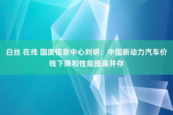 白丝 在线 国度信息中心刘明：中国新动力汽车价钱下降和性能提高并存