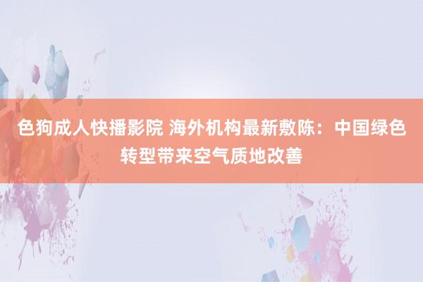 色狗成人快播影院 海外机构最新敷陈：中国绿色转型带来空气质地改善