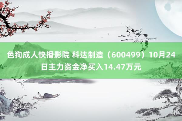 色狗成人快播影院 科达制造（600499）10月24日主力资金净买入14.47万元