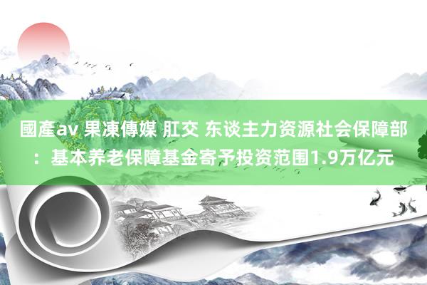 國產av 果凍傳媒 肛交 东谈主力资源社会保障部：基本养老保障基金寄予投资范围1.9万亿元