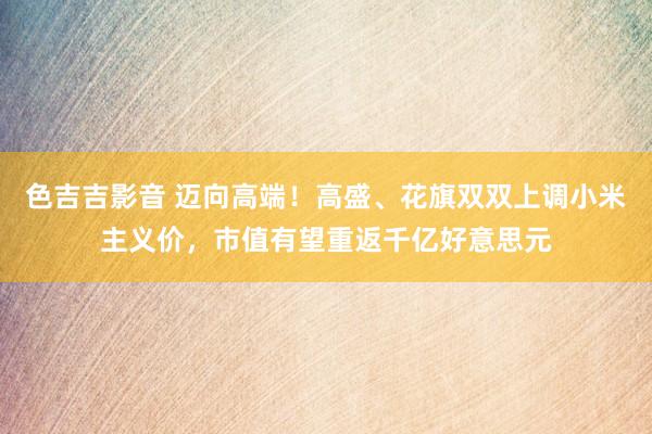 色吉吉影音 迈向高端！高盛、花旗双双上调小米主义价，市值有望重返千亿好意思元