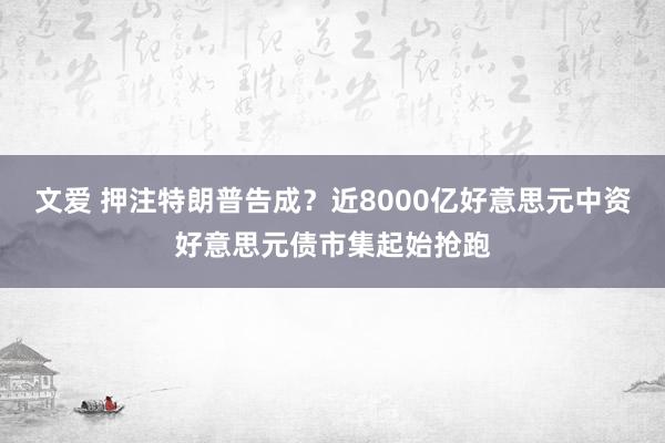 文爱 押注特朗普告成？近8000亿好意思元中资好意思元债市集起始抢跑