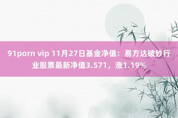 91porn vip 11月27日基金净值：易方达破钞行业股票最新净值3.571，涨1.19%