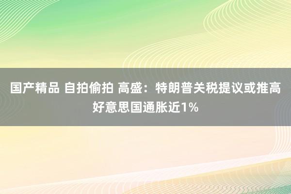 国产精品 自拍偷拍 高盛：特朗普关税提议或推高好意思国通胀近1%