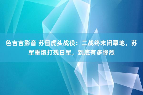 色吉吉影音 苏日虎头战役：二战终末闭幕地，苏军重炮打残日军，到底有多惨烈