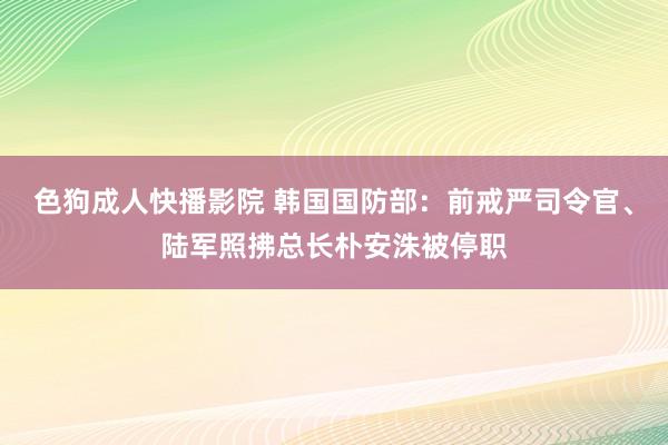 色狗成人快播影院 韩国国防部：前戒严司令官、陆军照拂总长朴安洙被停职