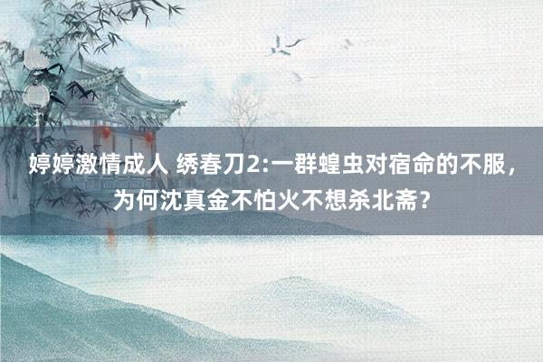 婷婷激情成人 绣春刀2:一群蝗虫对宿命的不服，为何沈真金不怕火不想杀北斋？