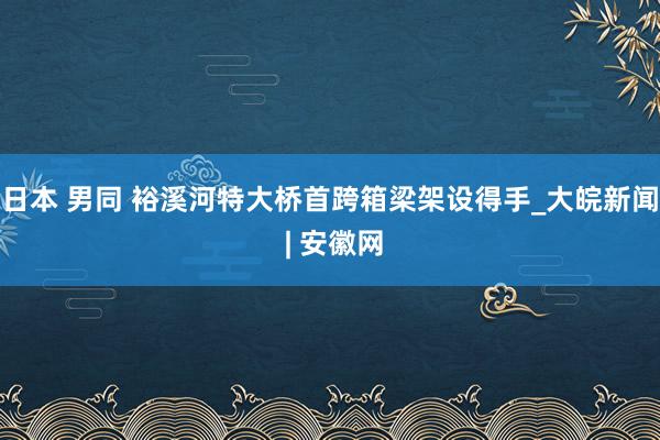 日本 男同 裕溪河特大桥首跨箱梁架设得手_大皖新闻 | 安徽网