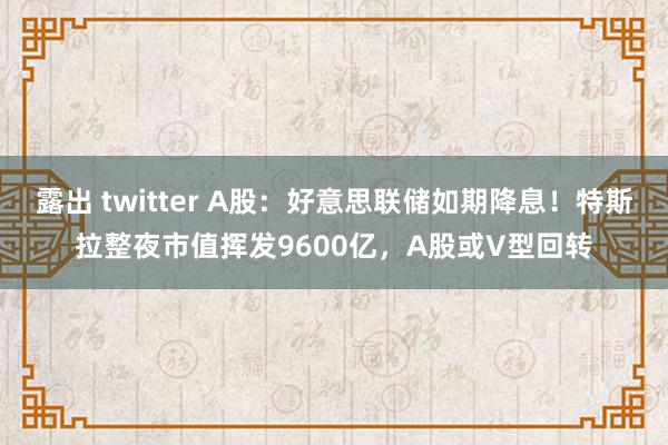 露出 twitter A股：好意思联储如期降息！特斯拉整夜市值挥发9600亿，A股或V型回转