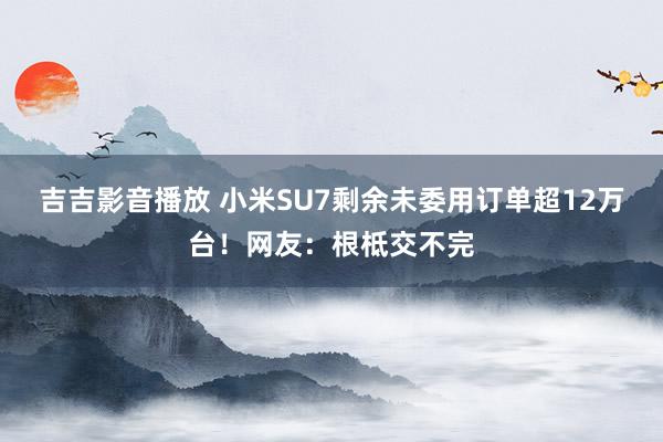 吉吉影音播放 小米SU7剩余未委用订单超12万台！网友：根柢交不完