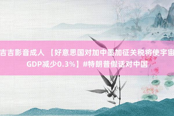 吉吉影音成人 【好意思国对加中墨加征关税将使宇宙GDP减少0.3%】#特朗普假话对中国