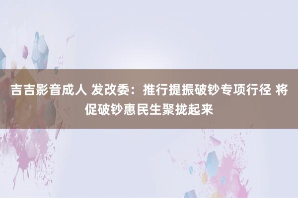 吉吉影音成人 发改委：推行提振破钞专项行径 将促破钞惠民生聚拢起来