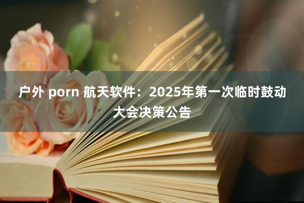 户外 porn 航天软件：2025年第一次临时鼓动大会决策公告